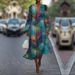 Women's V-Neck Dress Summer Fashion Floral Puff Sleeve Dress_ecoleips.com