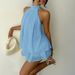 European And American Cross-border Women's Holiday Slim-fit Sexy Backless Halter-neck Tie-waist Tank Top With Puffy_ecoleips.com