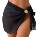 Women's Lightweight Chiffon Beach Cover-Up Quick-Dry Sleeveless Sheer Blouse Solid Color Bikini Wrap Blouse_ecoleips.com
