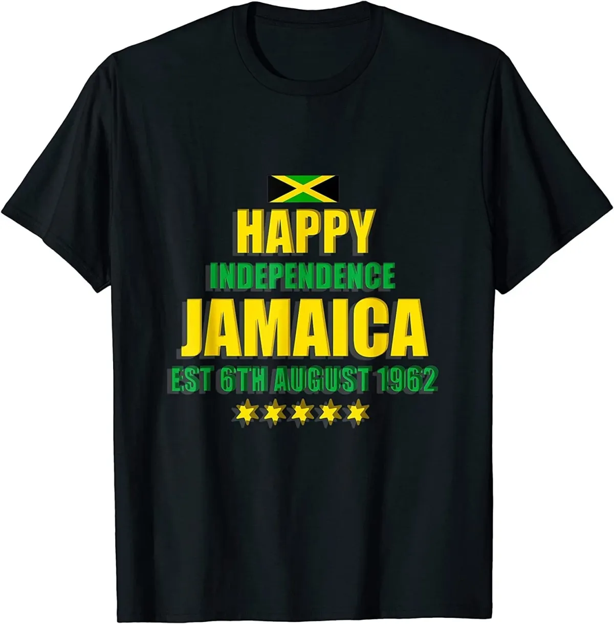 Women's T-Shirts NEW Happy Independence Est 6th August 1962 Jamaica T-Shirt - MADE IN USA_ecoleips.com