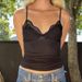 Women's Lace Trimmed V Neck Bow Solid Color Camisole Sexy Low Cut Slim Fit Short Tank Top_ecoleips.com