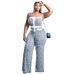 Women's Clothing ZQS10229 Hot sale sexy fancy chest wrap large size printed jumpsuit nightclub outfit_ecoleips.com