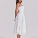 Women's French Elegant Lace Panel Belted Halter A-Line Maxi Dress – Sweet Countryside Summer Gown_ecoleips.com