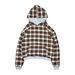Reversible Hip-Hop Hoodie – Oversized Checkered Print Streetwear For Men (S-XL, Grey/Deep Blue) – Y2K Unisex Pullover With Hood_ecoleips.com