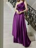 Women's Clothing New Elegant Long Solid Color One Shoulder Ball Banquet Slim Dress Skirt_ecoleips.com
