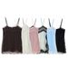 Women's Clothing Lace Trimmed Slit Camisole Top Pajama Style Sexy Summer New_ecoleips.com