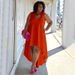 Women's Clothing Plus Size Clothes Sleeveless Round Neck Casual Dress Comfortable Fashionable Summer Thin Polyester Beach Style_ecoleips.com