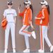 Women's 3-Piece Cotton Casual Sportswear Set – Trendy Color Block Tracksuit With Long Sleeve Top & Pants (M-5XL, Multiple Color Options)_ecoleips.com