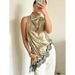 "Women's Elegant Lace Trim Sleeveless Vest, Breathable Polyester Camisole, Versatile Layering Top For Summer, Black/Golden, S/M/L/XL"_ecoleips.com