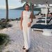 Women's Clothing Round Neck Knitted Solid Color Beach Summer Dress_ecoleips.com