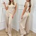 Women's Clothing Solid Color Stand Up Collar Sleeveless Loose Satin Backless Wide Leg Jumpsuit_ecoleips.com
