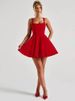 Mozision Backless Bow Sexy Mini Dress Women Fashion Elegant Spaghetti Strap Sleeveless High Waist A-line Club Party Dress New_ecoleips.com