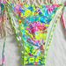 Women's Halter Neck Bathing Suit 2025 Beach Outfit With Colorful Ruffled Trim Swimwear_ecoleips.com