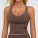 Zechuang Color-Block Yoga Tank Top – Crisscross Back Workout Shirt | Breathable & Soft For Running, Gym & Pilates_ecoleips.com