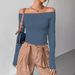 Top, T-shirt, Spicy Girl, Sexy Long Sleeve, One Shoulder Hoodie, Undercover, Women's High End_ecoleips.com