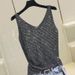 Women’s Clothing Loose Bright Silk Hot Diamond Summer Korean Ice Silk Heavy Knitted Sequined Vest New Style Bottom Outer Wear Sleeveless Top_ecoleips.com