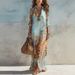 New Women's Fresh Retro Flowy Dress Digital Print_ecoleips.com