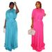 Women's Clothing Women's Elegant One-Shoulder Pleated Long Dress Solid Color Slanted Neck Fitted Waist Style Fashion_ecoleips.com