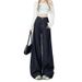 Retro Wide Leg Jeans For Women High Waist Loose Fit Pear Shape Denim Blue Autumn Winter American Style Trousers_ecoleips.com
