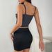 Hot Girl Women's Clothing Wrapped Chest Pure Desire Vest Suspenders Low Cut Tie Stitching Contrast Color Fishbone Top_ecoleips.com