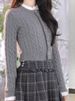 K Fashion Bottomed Fried Dough Twists Knitting Sweater Cardigan Skirt_ecoleips.com