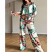 European And American New Elegant Women's Clothing Printed Commuter Shirt High Waist Wide Leg Pants In Stock Suit_ecoleips.com
