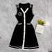 2026 Spring/Summer New Arrival: Elegant Camellia Color Blocked Collar, Button Down Sleeveless Knit Dress With A Light Luxury, Sophisticated Style_ecoleips.com