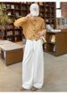 Fleece Jeans Women's Autumn And Winter Large Size Fat Mm Thin Casual Small Elastic Waist Straight Loose Wide-leg Pants_ecoleips.com
