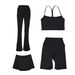 Women's Clothing Shaped Vest Flared Pants Capri Pants Three Pleated Skirt Four Piece Set Slim Fit Stretchy Sportswear_ecoleips.com