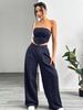 Shein Women's Fashion Slimming Pants Set Strapless Top And Loose Fitting Suit_ecoleips.com