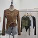 Women’s Clothing Real Shot Design Niche Denim Stitching Long Sleeved Mesh T Shirt Female Summer Round Neck Slim Short Top_ecoleips.com