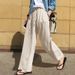 Women's Clothing Wide Leg Pants Fashion High Waisted Street Style High-Waisted Wide-Leg Pants – Cotton Linen Casual Trousers For Women (S-5XL)_ecoleips.com
