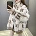 Cozy Fleece-Lined Winter Coat For Women - Oversized Lamb Fur Hybrid Jacket (Thickened Polyester, Zip-Up Stand Collar, Casual & Chic)_ecoleips.com