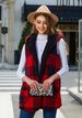 Women's fashion hooded cardigan plaid plush vest coat women_ecoleips.com