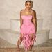 European And American Women's Fashion 2025 Summer New Sexy Backless Halter Neck Sleeveless Bodycon Fringe Irregular_ecoleips.com