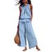 Bohemian Summer Two-Piece Set - Floral Lace Trim Cotton Linen Outfit For Women Versatile Styling_ecoleips.com