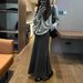 Knitted Fishtail For Women, Autumn/winter 2026 New Style, Slimming, Gentle, Elegant, High-end, Extended Length, White,_ecoleips.com