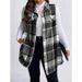 "Plaid Sleeveless Vest Coat – Wool Blend Women’s Outerwear (Black, Khaki, Red, XL-4XL)"_ecoleips.com