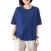 A Solid-Colored Short-Sleeved Top With A Round Neckline Perfect For Summer, Versatile In Styling, Stylish And Unique I_ecoleips.com