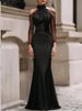 Freeacy 2026 Summer Fashion Women's Black Halter Mesh Mermaid Evening Gown Cold Shoulder High Waist Bodycon Party Dresses_ecoleips.com