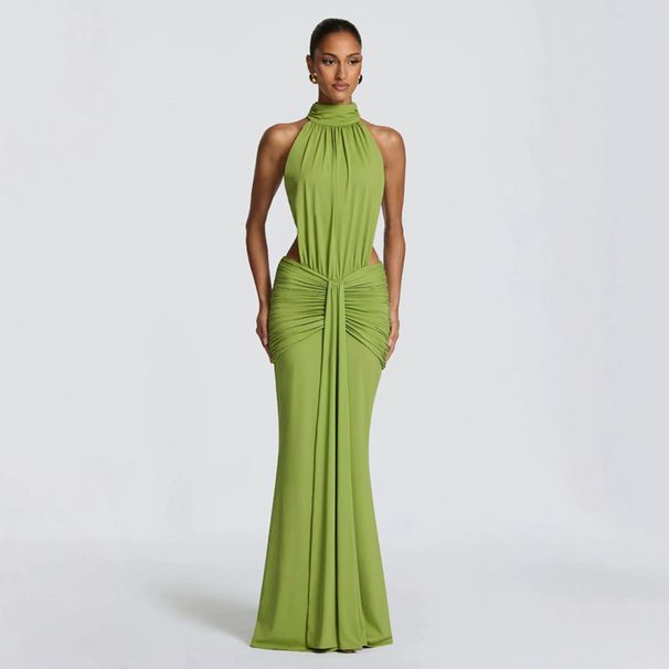 Women's Clothing Spring Style Women's Slim Backless Fishtail Dress Elegant Sexy Solid Color Clothing For Formal & Casual For Women_ecoleips.com