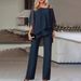 Women's Clothing Autumn New Fashion Casual Irregular Bat Sleeve Jumpsuit Two Piece Suit_ecoleips.com