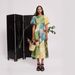 European American Personalized Graffiti Lantern Sleeve Casual Fashion round Neck Linen Dress for Women 2025 Independent Station Theme_ecoleips.com
