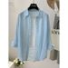 Women's Linen Shirt, New Spring/summer Korean Style, Loose Fit, Solid Color, Versatile, Slimming, Long-sleeved_ecoleips.com