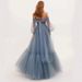 Women's Clothing Wish One Shoulder Mesh Long Sleeved Wedding Dress Big Swing Dress_ecoleips.com