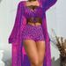 Women's Clothing Split Swimsuit Cover Up Three Piece Gathered Beach High Waisted Boxer Briefs Swim_ecoleips.com
