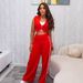 Women's Clothing Two Piece Sleeveless Short Top Casual Trousers Suit_ecoleips.com