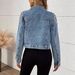 Women's Short Denim Jacket Pearl Detailing Style Top From New Relaxed Everyday Wear Comfortable Feshion_ecoleips.com