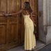 ZOEVA Fashion New Evening Dress Slim Fit Solid Color Back Strap Design Sleeveless Long Hip Wrap Dress_ecoleips.com