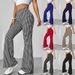 Women's Clothing Fashion Retro Houndstooth High-Waisted Slim Fit Floor-Length Casual Flare Pants For Women For Formal & Casual_ecoleips.com